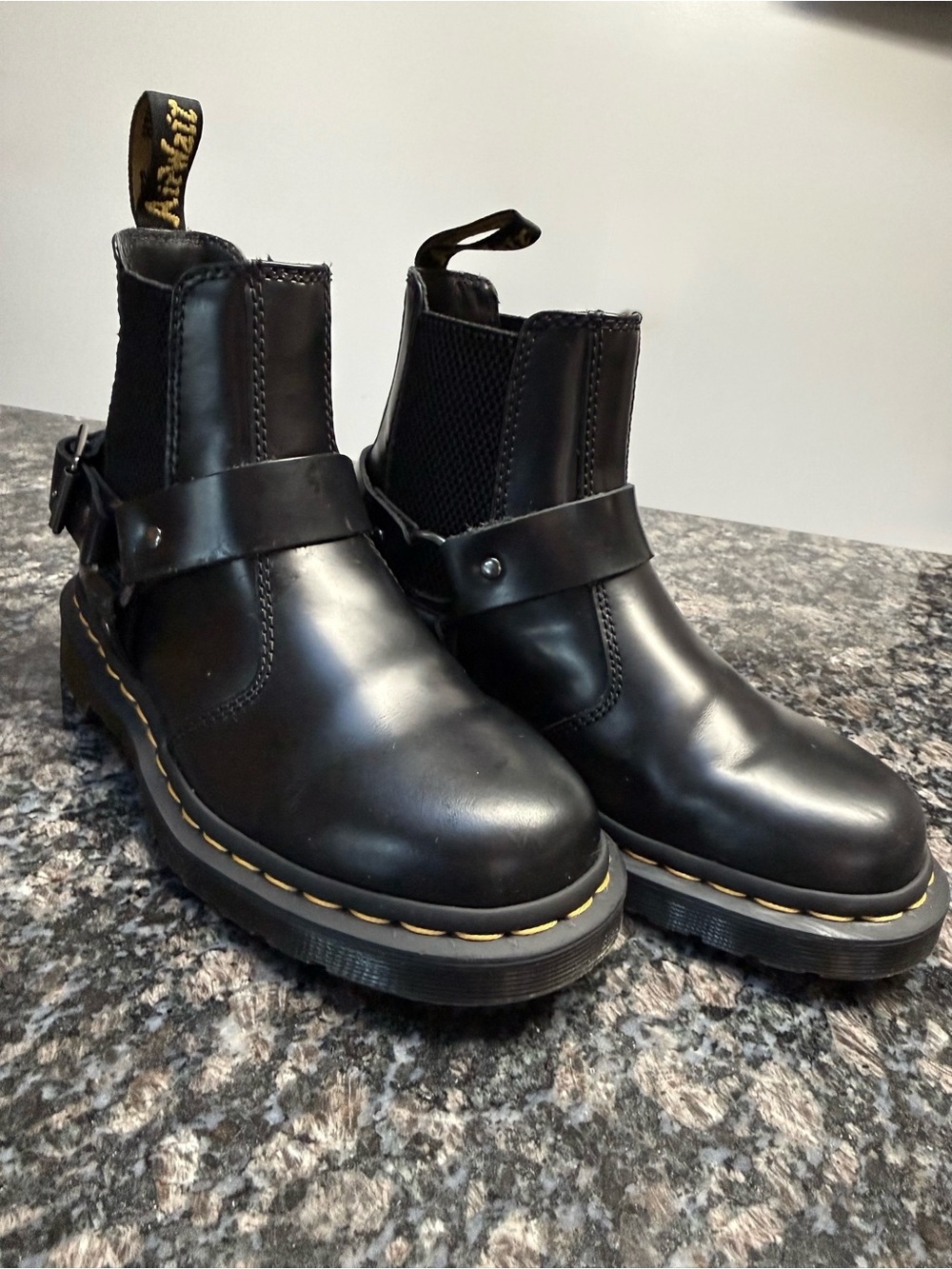 Dr. Martens Black Leather Wincox Chelsea Harness Boots